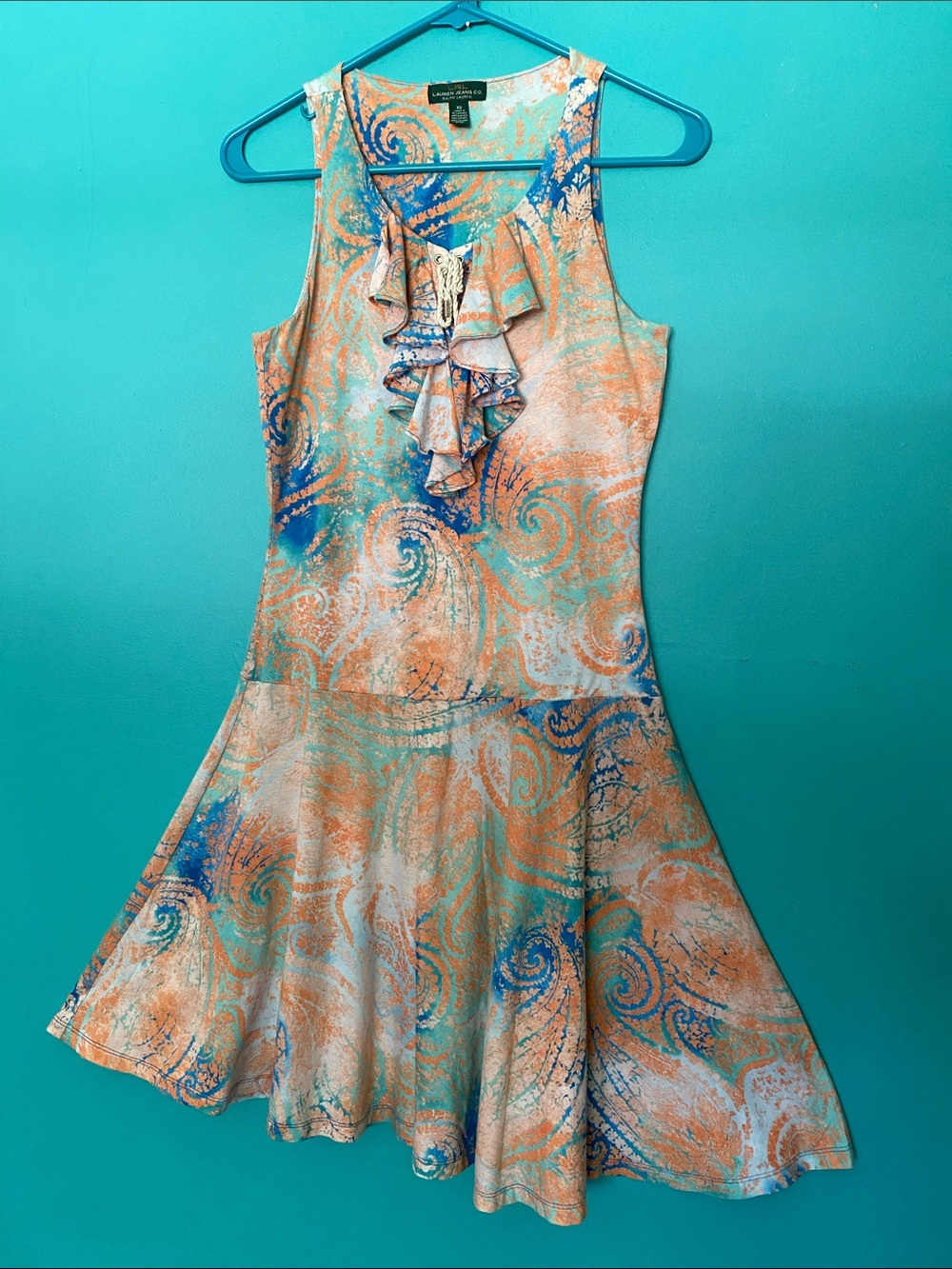 Lauren Jeans Company Ruffle Sleeveless dress Fit & Flair XS